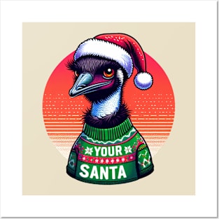 christmas australian emu Posters and Art